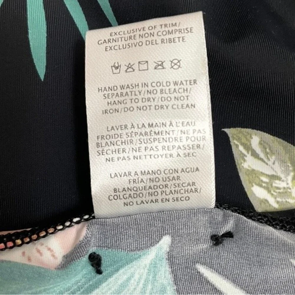 NWT Skye Alessia Hi Waist Ruched Bikini Bottom Black Kaleah Print Size Small NEW